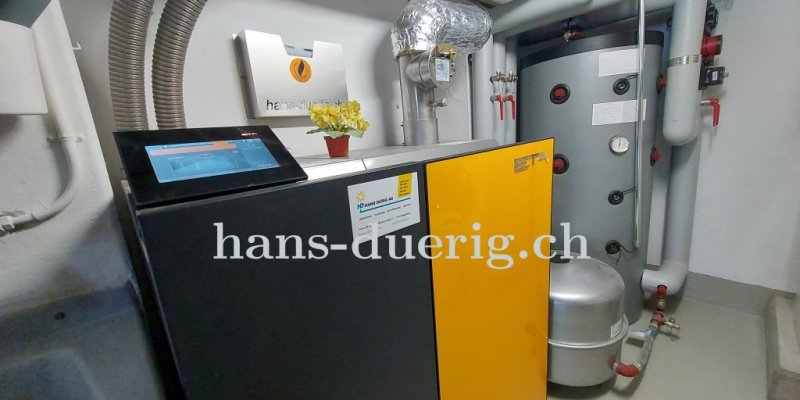 Der eingebaute Pelletheizkessel BUDERUS-Eta PU15