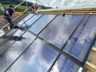Montage Solaranlage auf Schrägdach