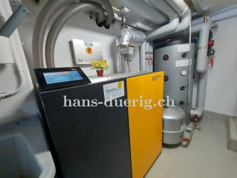 Der eingebaute Pelletheizkessel BUDERUS-Eta PU15