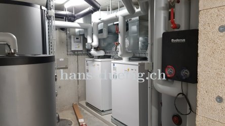 LW Wärmepumpen-Kaskade: Ansicht Technikraum