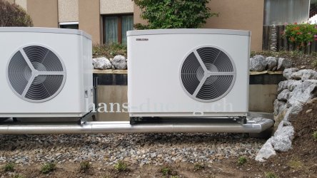 Detailansicht Wärmepumpeninstallation Kaskade
