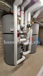 Speicheranlage für die Wärmepumpe (Kombispeicher für Warmwasser und Heizungsspeicher)