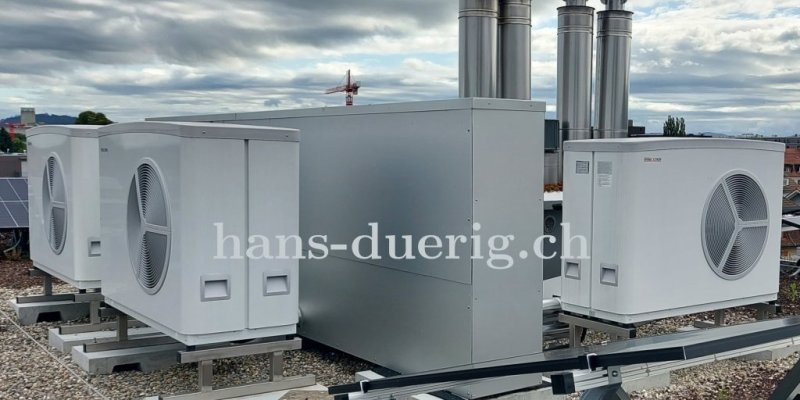 Kaskade 3 x WPL 25A auf Flachdach