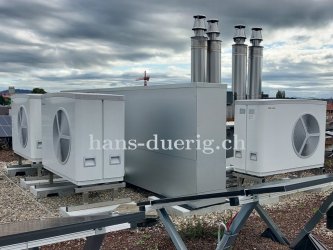 Kaskade 3 x WPL 25A auf Flachdach